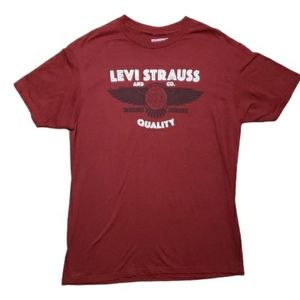 Levi Strauss and Co Quality T-Shirt Mens Large Red Short Sleeve Tee